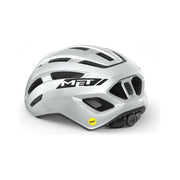 MET racefietshelm Miles Mips met aerodynamisch ontwerp en ventilatieopeningen, geschikt voor wielrenners.