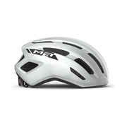 Racefiets helm MET Miles Mips met ventilatiegaten en verstelbare riem, ontworpen voor wielrenners.