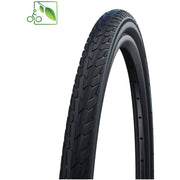 Schwalbe 12-inch Road Cruiser groene K-Guard stadsfietsband met zwart loopvlak en stevige zijwanden, geschikt voor stadsfietsen.