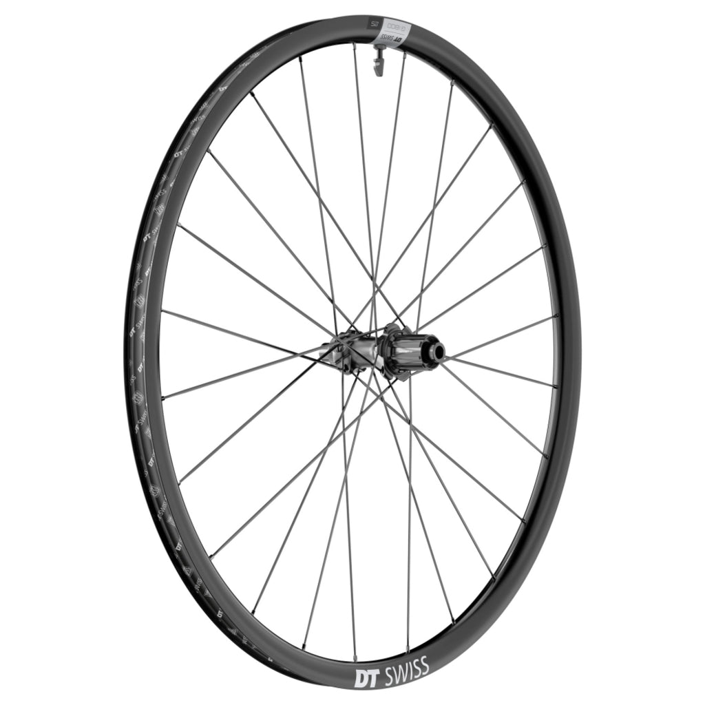 Gravel wiel van DT Swiss, 28 inch G1800 Spline 25 DB SH, zwart Aluminium met schijfremmen, overzicht van het wiel.