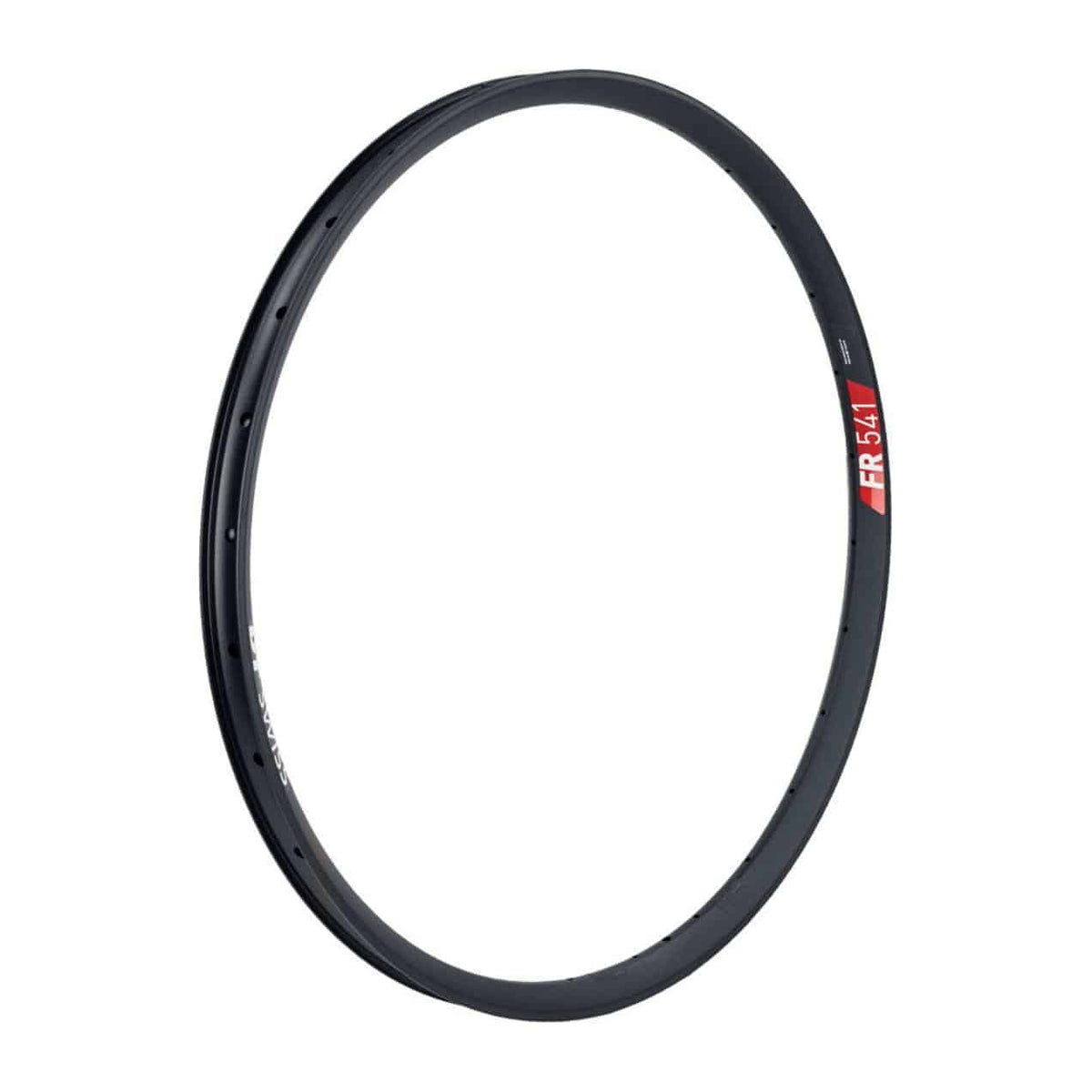 Zwarte 27,5 inch DT Swiss FR541 aluminium velg met 30mm breedte en 28/14 gaats voor disc remmen, geschikt voor mountainbikes.