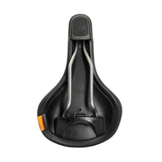 Zwart Selle Royal Explora Moderate Royalgel stadsfiets- en e-bike zadel met ergonomisch ontwerp en zachte vulling.