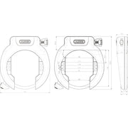 Zwart Abus Pro Amparo 4750 XL insteekringslot voor fietsen, ART 2 beveiligingsniveau, zichtbaar in de afbeelding