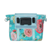 Basil Bloom Field KF-Hook stuurtas voor fiets, 11 liter, zwart met bloemenprint, geschikt voor fietsaccessoires en bagage.