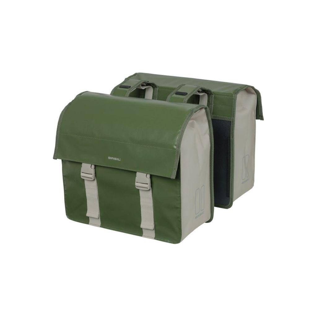 Basil Urban Load dubbele fietstas voor bagagedrager, 48-53 liter, universeel fietsaccessoire, zwart en waterbestendig