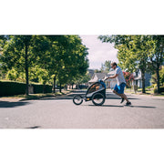 Burley Jogger Kit voor enkel 16-inch fietskar, zwart en zilver, inclusief accessoires voor veilige jogger- en fietskarvervoer