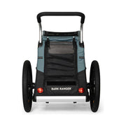 Burley Bark Ranger hondenfietskar in zwart en blauw, inklapbare hondenbuggy voor veilig en comfortabel vervoer van honden.