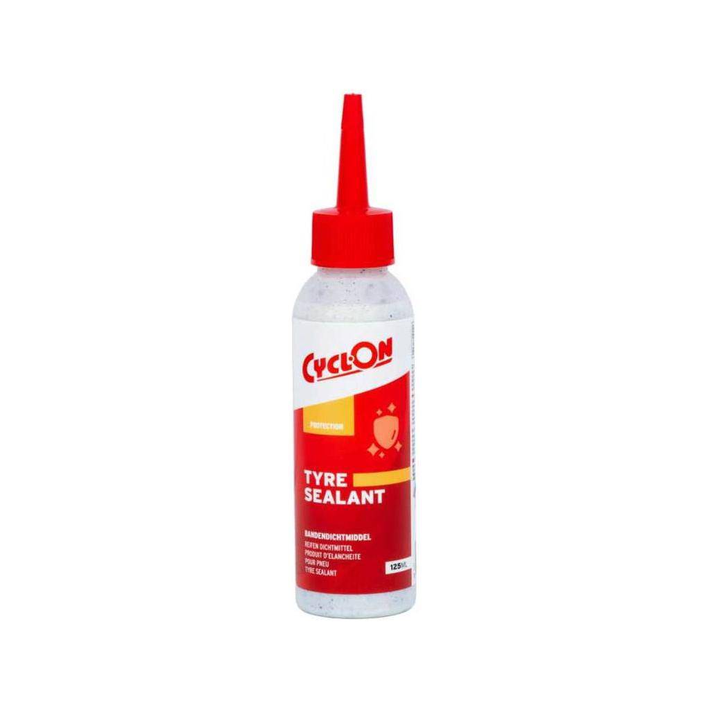 CyclOn bandenreparatie anti-lekvloeistof in een fles, geschikt voor het afdichten van lekke banden en scheuren.