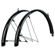 Zwarte SKS Bluemels Basic spatbordenset voor 24-inch fietsen, waterafstotende en eenvoudig te installeren.