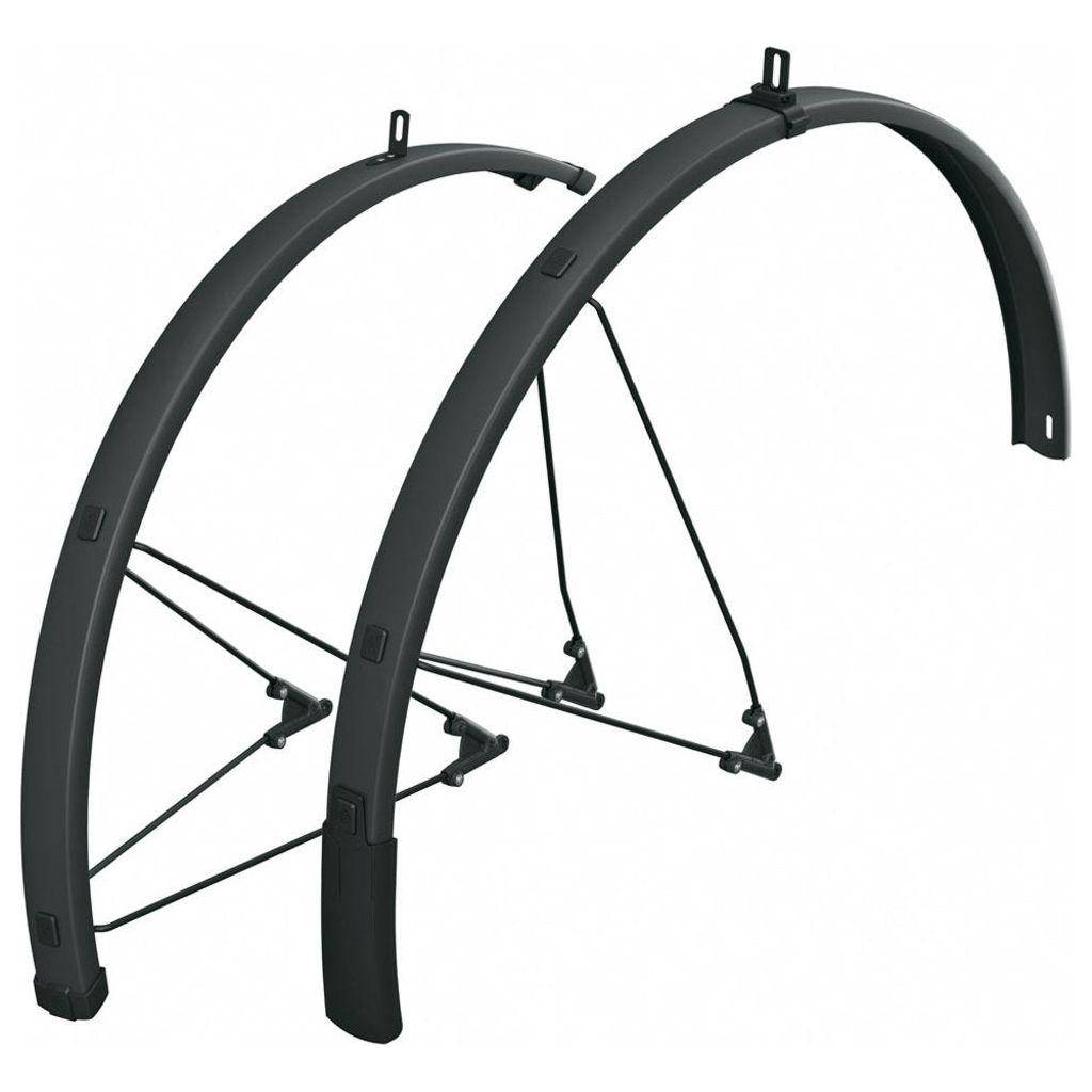SKS Bluemels spatbordenset 28 inch in matzwart, robuuste en stijlvolle fiets spatborden voor optimale bescherming