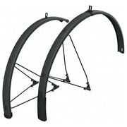 SKS Bluemels spatbordenset 28 inch in matzwart, robuuste en stijlvolle fiets spatborden voor optimale bescherming