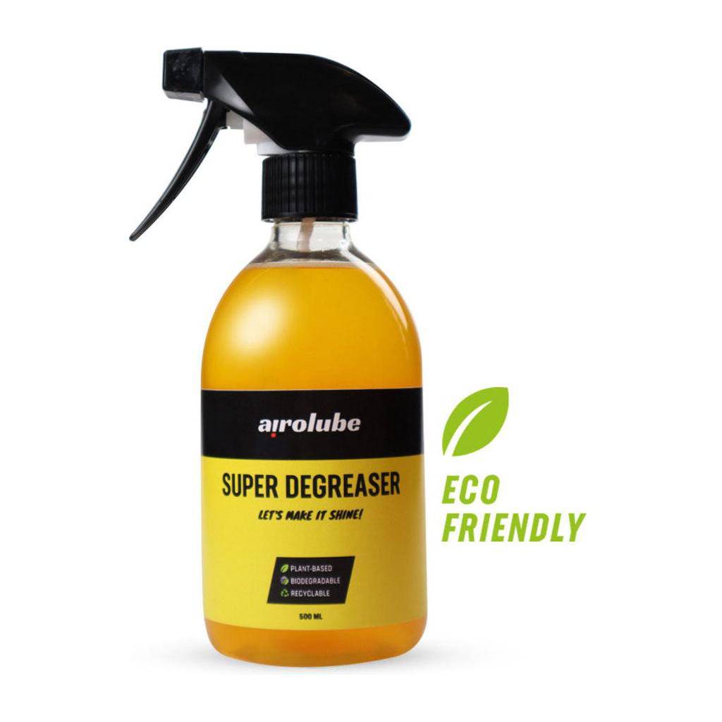 Airolube Super Degreaser biologisch afbreekbare ontvetter voor schoonmaak, zichtbaar in de afbeelding, met fles en productlabel