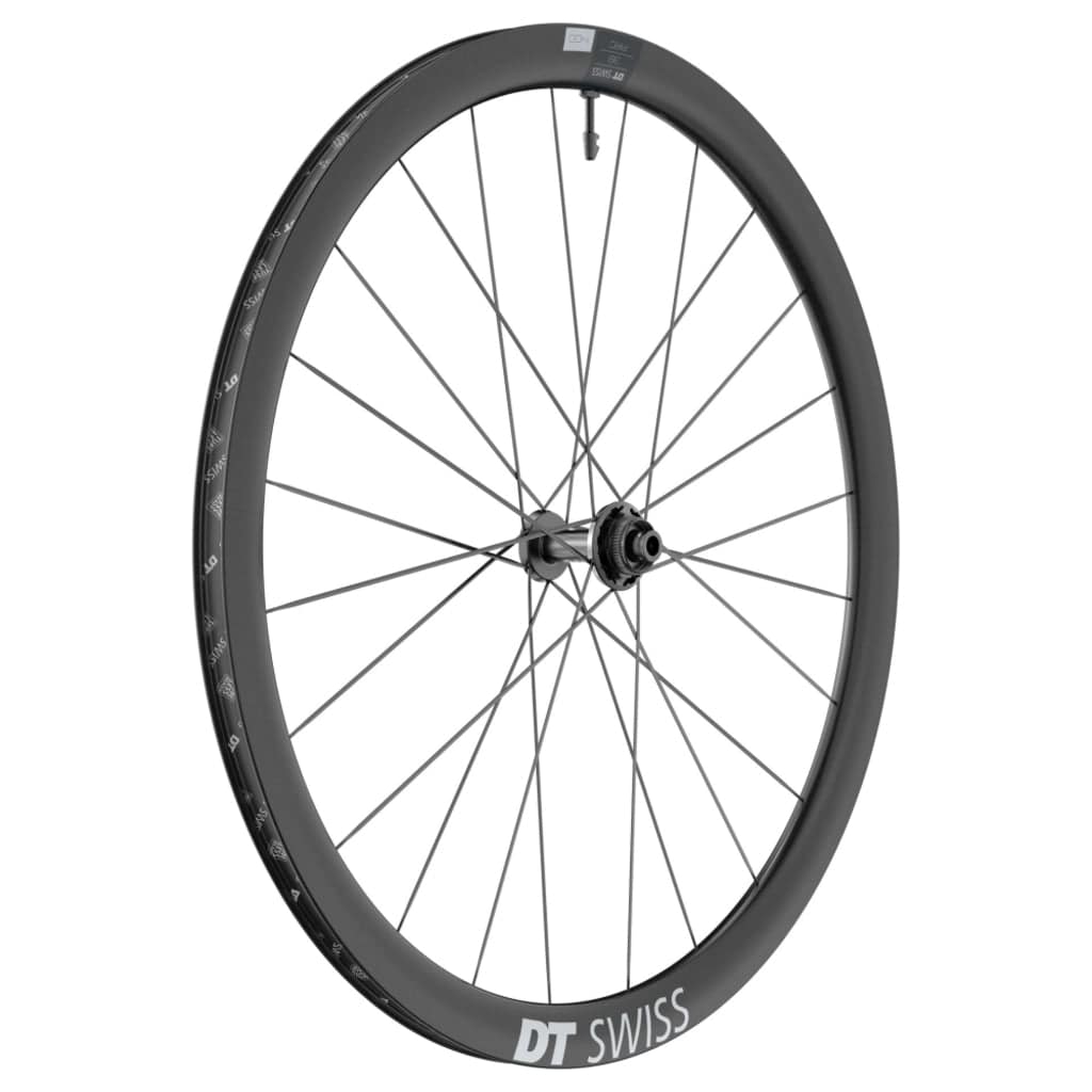 Zwart voorwiel 28 inch DT Swiss ARC1400 Dicut 38 DB Disc CL carbon racefiets wiel met schijfremmen