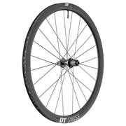 Racefiets achterwiel 28 inch DT Swiss ARC1400 Dicut 38 DB SH 10/11V Disc CL carbon zwart, met remschijf en naaf zichtbaar