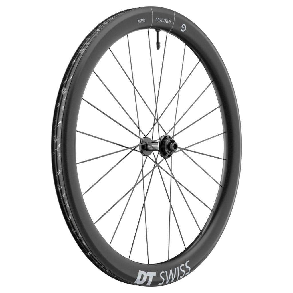 DT Swiss Gravel Wielen V 28 DT GRC1400 Dicut 50 Db CB met aerodynamisch ontwerp en zwarte afwerking, geschikt voor gravel bikes
