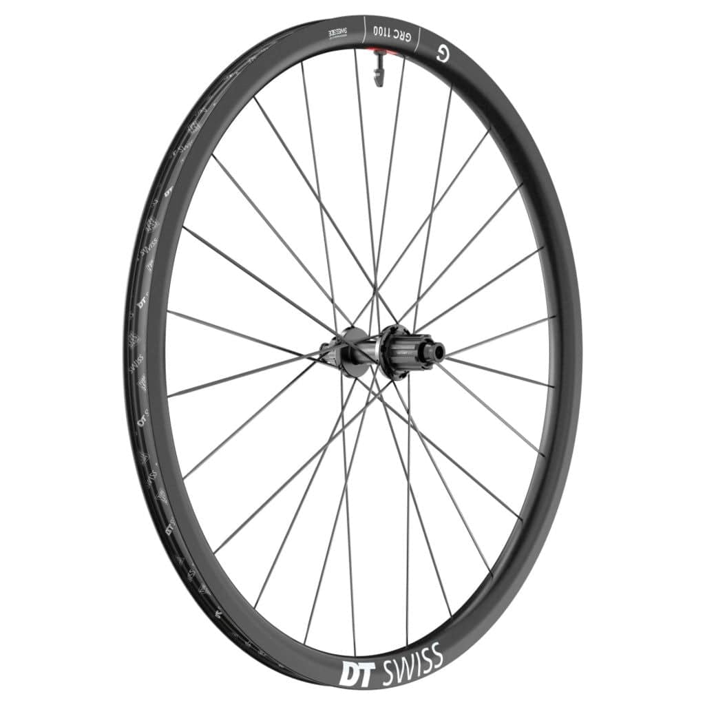 Zwart DT Swiss gravel achterwiel 28" GRC1100 Dicut 30 DB CA 13V Disc CL carbon met remschijf en naaf
