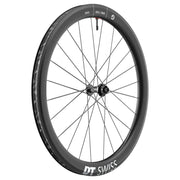Zwart 28-inch DT Swiss GRC1100 Dicut 50 DB Disc CL carbon gravel wiel met aerodynamisch design en schijfremcompatibiliteit