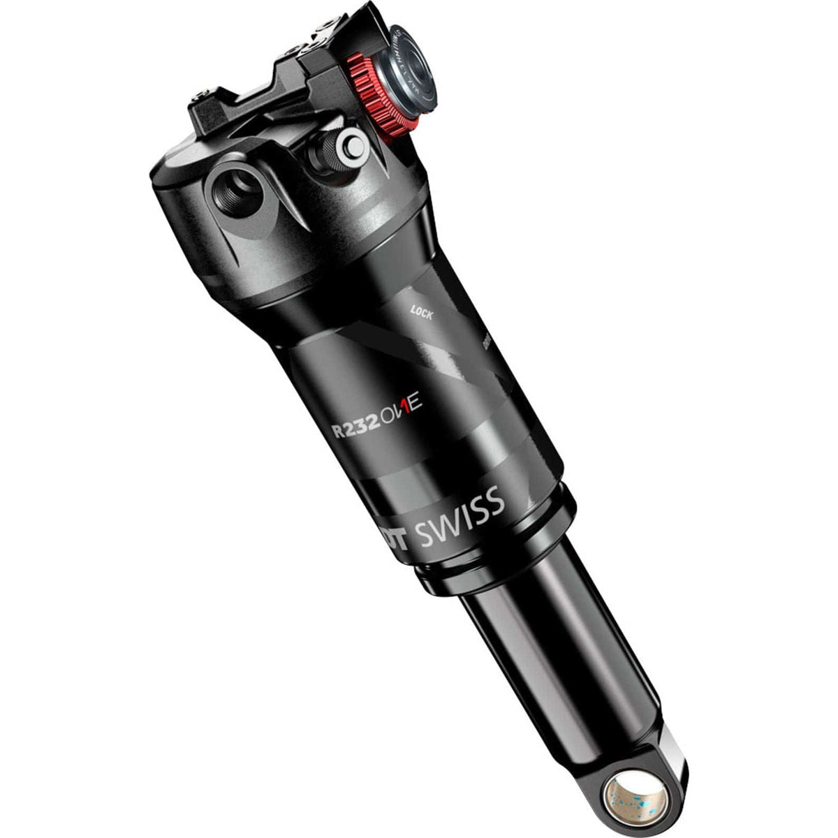 DT Swiss DT R232 Incontrol R shockabsorber, zwart, 185x50 mm, voor mountainbikes, zichtbaar met dempingsmechanisme en bevestigingspunten