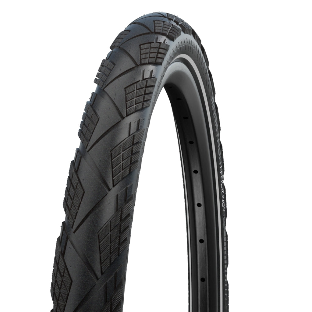 Zwarte Schwalbe 27.5" Marathon Efficiency ADDIX Race V-Guard vouwband voor stadsfiets, robuust en geschikt voor dagelijks gebruik