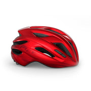 MET racefietshelm Idolo met aerodynamisch ontwerp en verstelbare ventilatieopeningen voor comfortabele bescherming tijdens het fietsen.