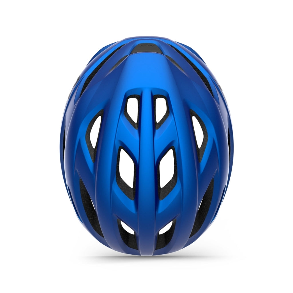 Racefietshelm MET Idolo met aerodynamisch ontwerp en verstelbare sluiting, geschikt voor wielrenners.