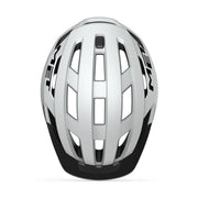 Fietshelm MET Allroad Mips voor mountainbiken, zwart met ventilatiegaten en verstelbare riem.