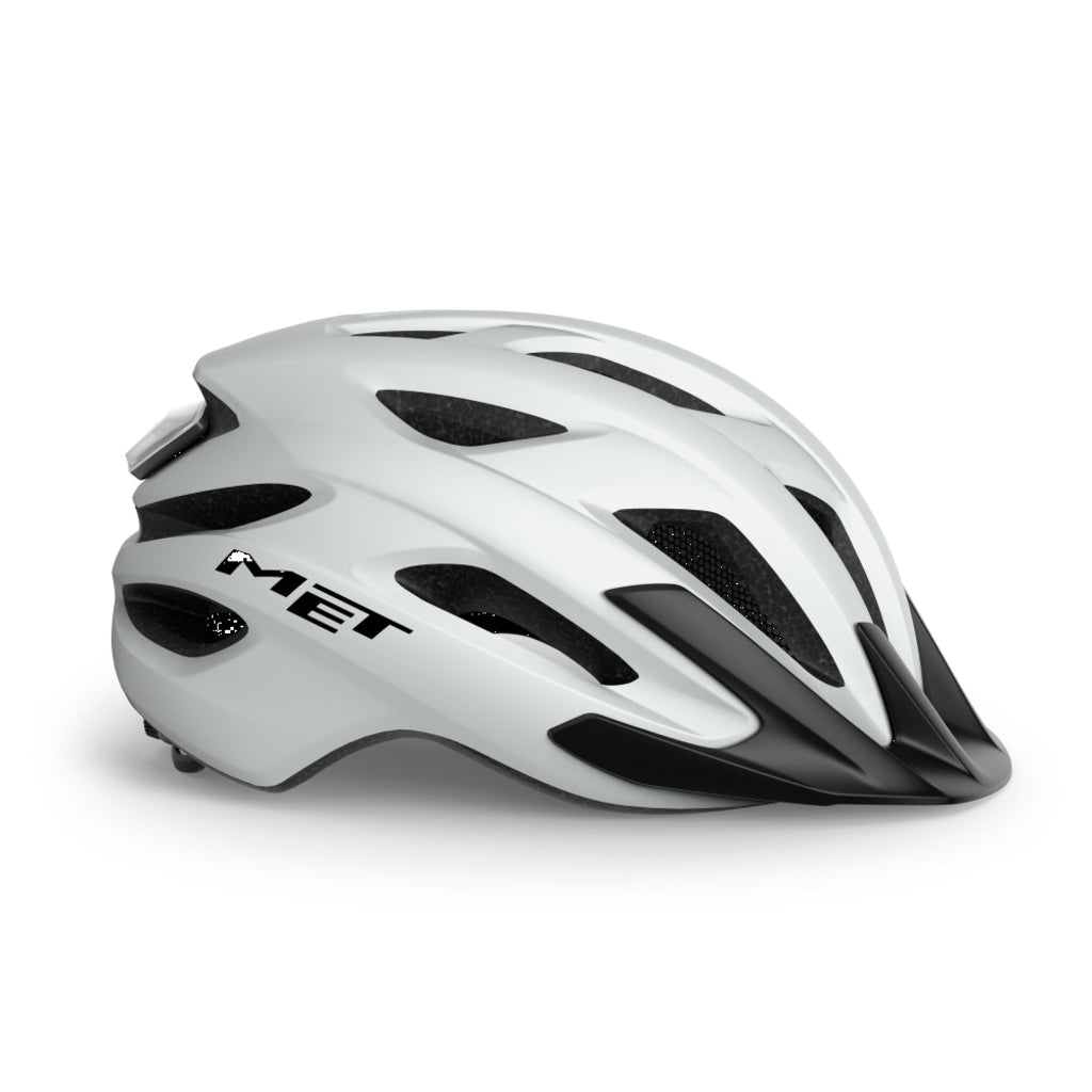 MET Crossover MTB helm met MIPS, zwarte urban en mountainbike fietshelm met ventilatiegaten en verstelbare straps.
