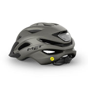 MET MTB helm met MIPS-systeem, urban en mountainbike ontwerp, zwarte kunststof buitenkant en ventilatieopeningen.