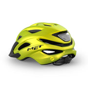 MET Crossover MTB helm met MIPS, verstelbare band en ventilatieopeningen voor urban en mountainbiken, close-up van de helm.