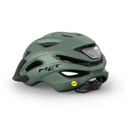 MET Crossover MTB fietshelm met MIPS, urban en mountainbike helm met ventilatie en verstelbare riem, zwart met groene details