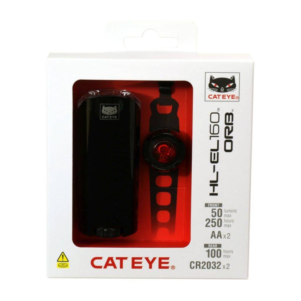 Lampset Cateye Hl-El160 + Orb Tl-Ld150 Led Batterij - Le Coq Wielerartikelen
