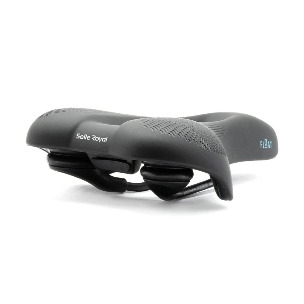 Zadel van Selle Royal Float Relaxed Urban Life met Slow Fit schuim, zwart, geschikt voor stadsfietsen en e-bikes, comfortabel en zacht.