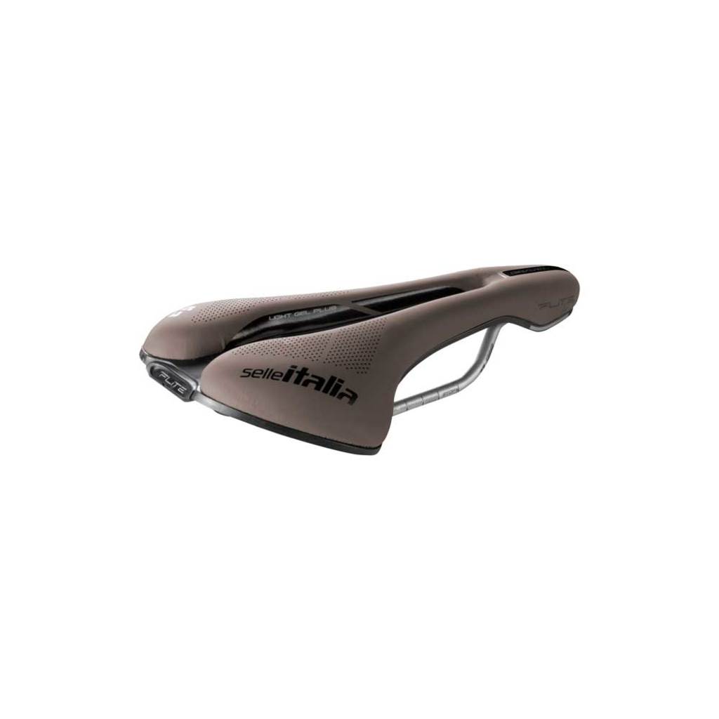 Selle Italia Flite Boost Gravel Superflow zadel Fibra-Tek met titanium rails op racefiets of MTB, lichte en comfortabele zithouding