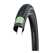 Zwarte Schwalbe 20-inch Marathon ADDIX Eco GreenGuard stadsfietsband met antileklaag en profiel voor stadsgebruik