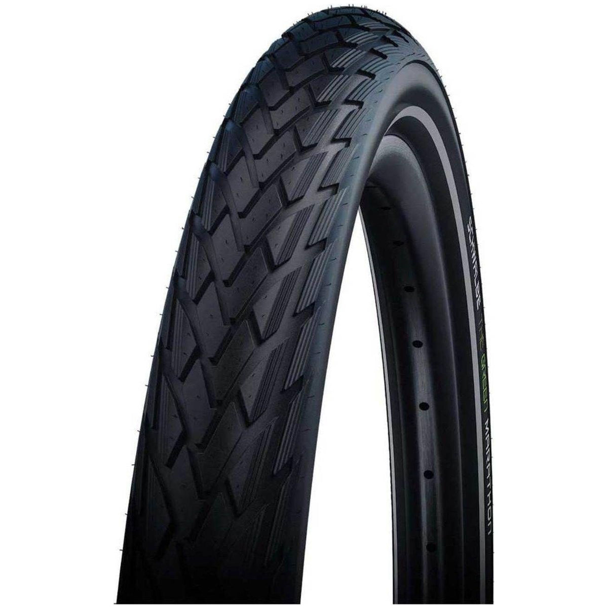Zwarte Schwalbe 27.5-inch Marathon Addix Eco E-bike buitenband met Greenguard bescherming, geschikt voor elektrische fietsen.