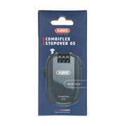 Abus Combiflex Stopover kabelslot, 65 cm lang, 1,2 mm dik, zelfoprollend met slot voor fietsbeveiliging.