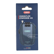 Abus Combiflex Stopover kabelslot, 65 cm lang en 1,2 mm dik, zelfoprollend, ideaal voor het beveiligen van fietsen en accessoires.