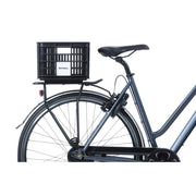 Basil fietskrat S 17,5 liter van gerecycled materiaal, geschikt voor fietsdrager, met handvatten en stevige constructie