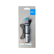 Schwalbe minipomp Sos Pump 129mm van aluminium in donkergrijs, compacte fietspomp voor snel oppompen