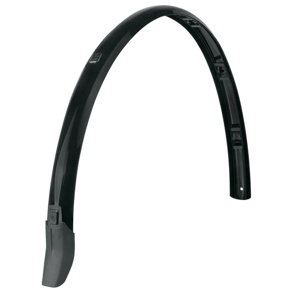 Zwart SKS Bluemels achterspatbord voor 28-inch fietsen, 55 mm breed, bevestigd op fietsframe, beschermt tegen water en vuil