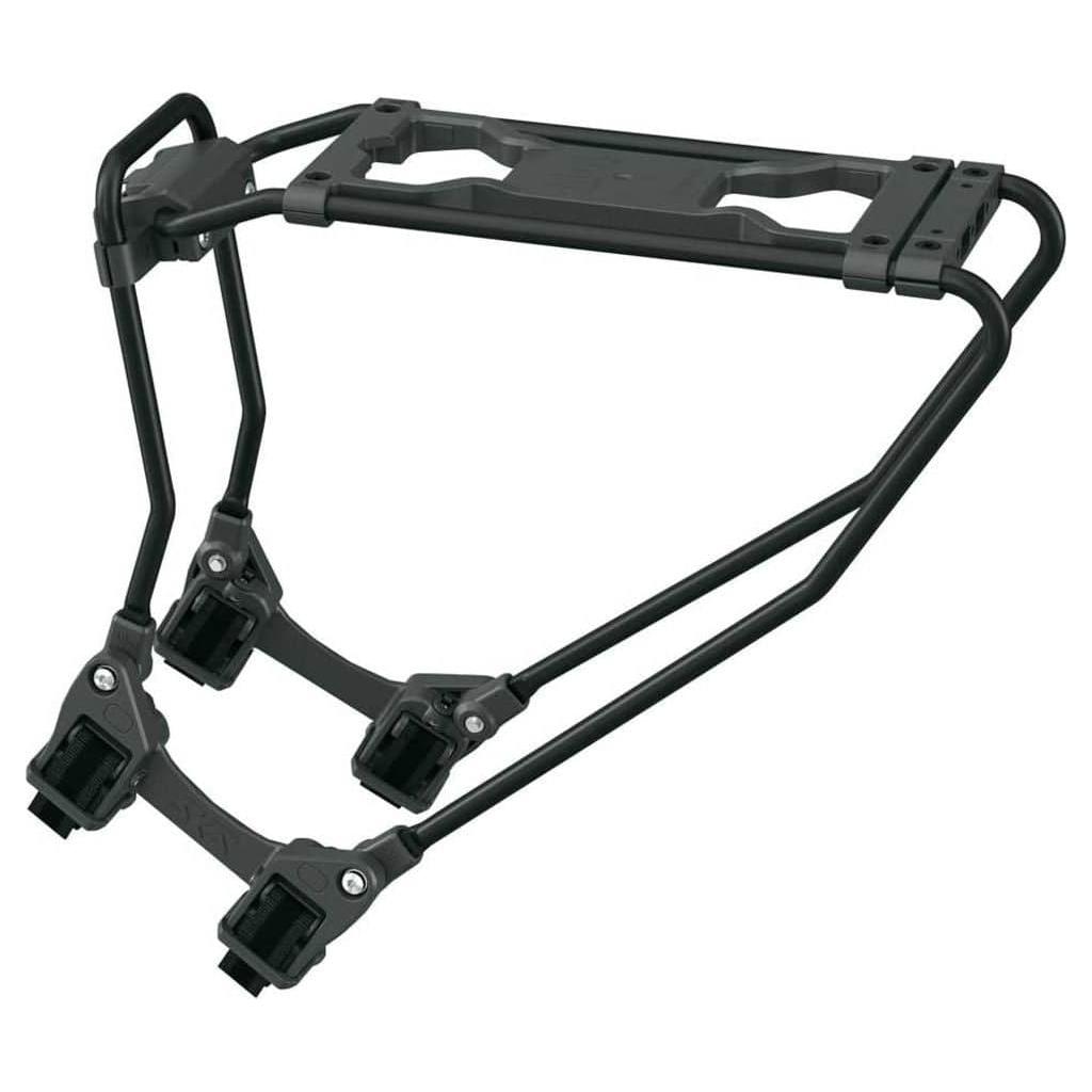 Zwart SKS Infinity universele achterdrager voor 26 en 29 inch fietsen, gemaakt van aluminium, geschikt voor bagages.