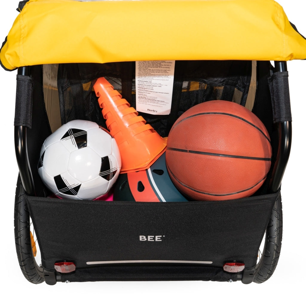 Fietskar Burley Bee Double 2 Kind Yellow / Black MY23 - Le Coq Wielerartikelen