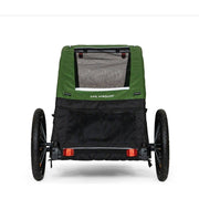 Burley hondenfietskar Tail Wagon in Fern Green en zwart, 16 inch, voor huisdieren, met ruime, comfortabele binnenkant.