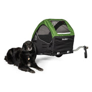 Burley hondenfietskar Tail Wagon in fern green en zwart, 16 inch, met raam en ventilatie voor huisdieren tijdens het fietsen.