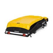 Burley Nomad transportfietskar inklapbaar voor 45 kg lading, zichtbaar met gesloten frame en wielen in de afbeelding.