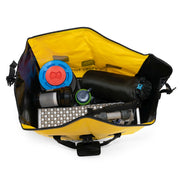 Burley Coho XC opbergtas 75 liter dry bag in geel en zwart, waterdicht en geschikt voor outdoor gebruik