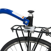 Burley Kazoo 1V blauwe kinderfietssat voor aanhangfiets met 20 inch wielen en enkele versnelling, geschikt voor kinderen.