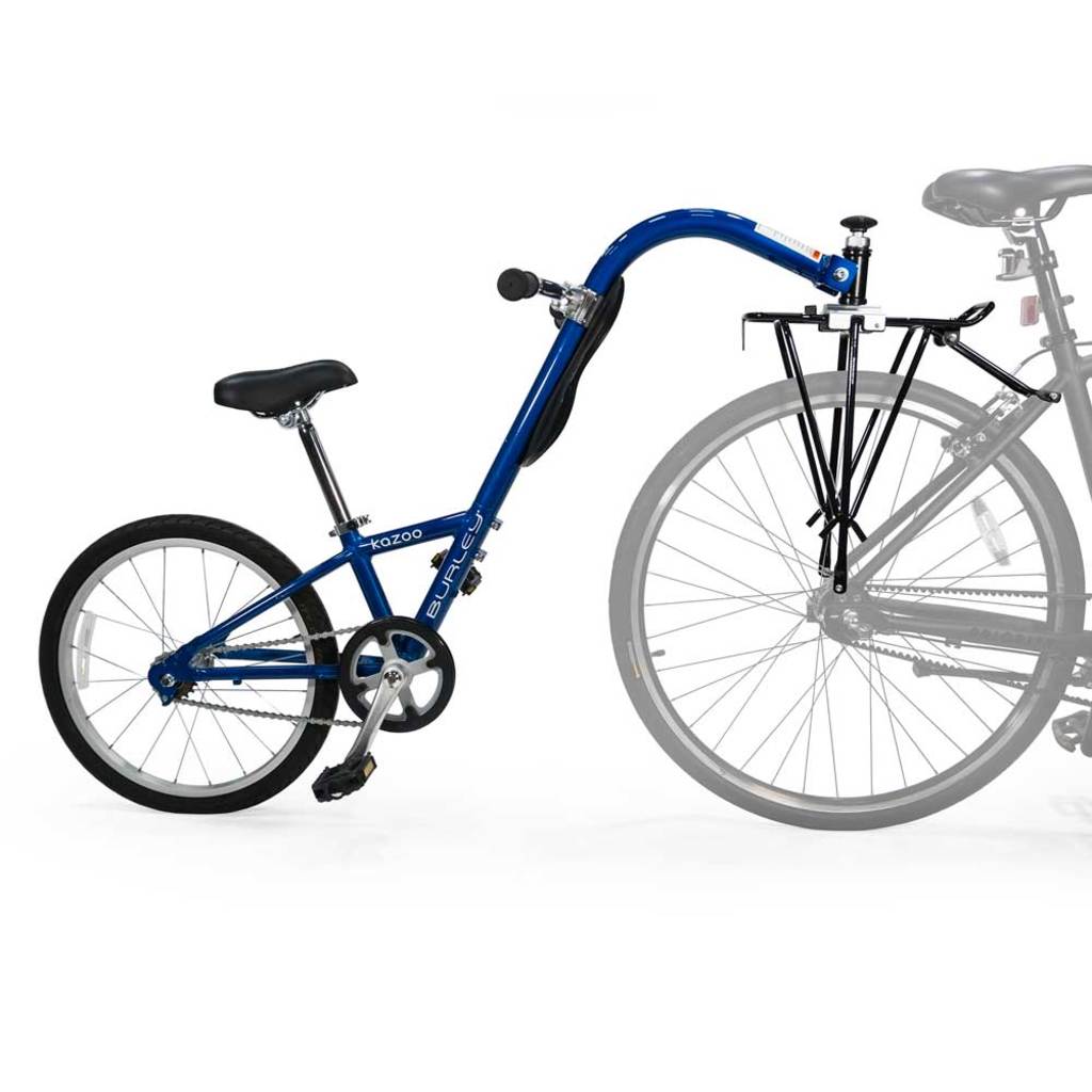 Burley Kazoo 1V Blue MY23 aanhangfiets met 20-inch wiel en enkele versnelling, geschikt voor kindertransport.