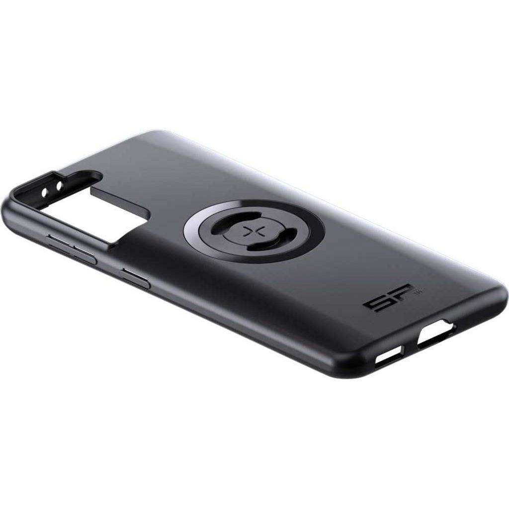 Zwart SP Connect telefoonhoesje SPC+ voor Samsung met bevestigingsclip en beschermende rand, geschikt voor mobiele telefoon.
