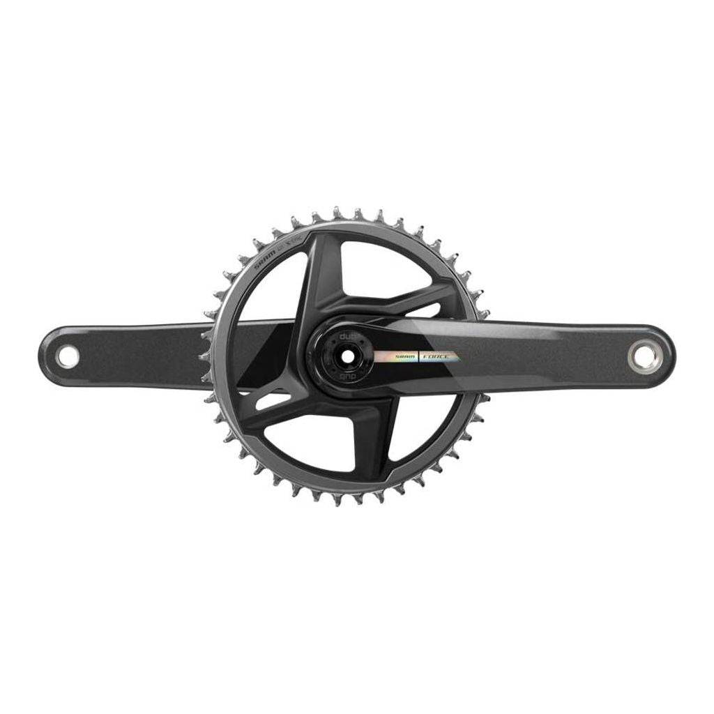 Sram Force Wide D2 Dub 12V racefiets crankstel met 40T kettingblad en zwarte afwerking, zichtbaar op de afbeelding.